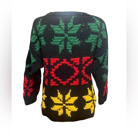 ESPRIT Sport Chunky Wool Sweater Women's Sz S   Snowflake Holiday Retro 90s - Picture 3 of 6